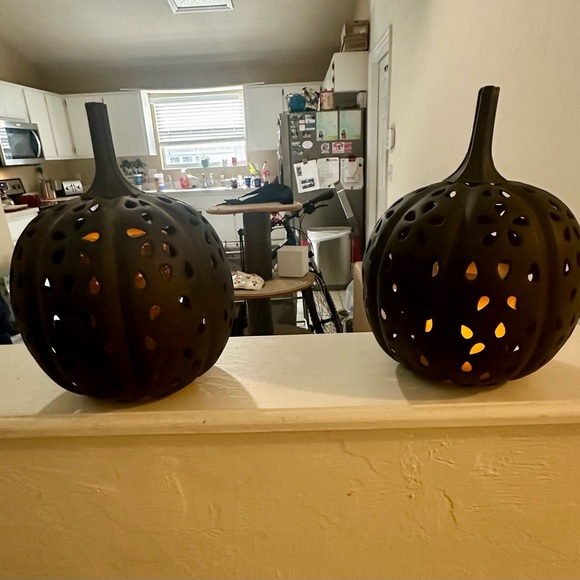 Pottery Barn Metal Pumpkins add candels - Picture 1 of 8